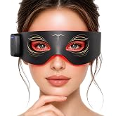 Red Light Therapy for Eyes, Infrared Eye Mask Device with Redlight &amp; NIR LED Beads, Rechargeable RC, Under-Eye Massage for Eye Bag Wrinkles, Forehead Lines, 11's, Crow's Feet, Dark Circles, Black