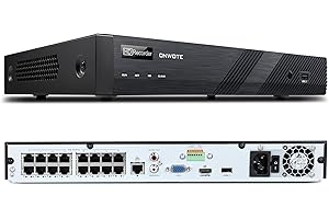 ONWOTE 6K 12MP 16 Channel PoE NVR IP Security Video Audio Recorder (Built-in 16 PoE Ports), Only Work with ONWOTE 12MP/ 4K 8MP/ 6MP/ 5MP PoE IP Cameras, 16CH NVR, 2 SATA Support 20TB (No HDD Included)