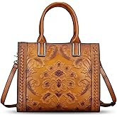 Genuine Leather Satchel for Women Embossed Handbag Top Handle Bags Handmade Purse Crossbody Tote Shoulder Bag