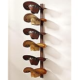 TIPSYTREE Cowboy Hat Holder, 3-Piece Wall Mount Cowboy Hat Rack for Wall Holds up to 6 Hats – Wooden + Metal Rustic Western DIY Hat Racks for Wall Storage and Home Décor