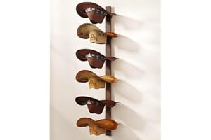 TIPSYTREE Cowboy Hat Holder, 3-Piece Wall Mount Cowboy Hat Rack for Wall Holds up to 6 Hats – Wooden + Metal Rustic Western DIY Hat Racks for Wall Storage and Home Décor