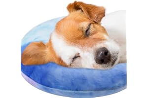 Y-BLUE Dog Pillow, U-Shaped Calming Neck Pillow, Comfort Tie-dye Half Donut Cat Pillow for Senior Cat and Dog (Purple Blue, Large)