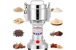 Moongiantgo Grain Mill Grinder Electric 300g Commercial Spice Grinder 1500W Superfine Powder Grinding Machine Stainless Steel