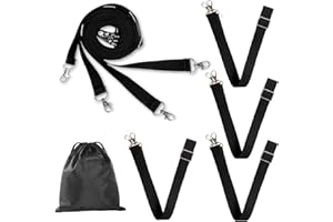 Tugaizi Pack of 4 Horse Blanket Sheet Leg Straps Adjustable Elastic Leg Straps for Horse Blanket with Metal Double Swivel Snaps Stretchy Horse Leg Belly Replacement Straps for Winter, Black