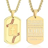 Fervia Easter Basket Stuffers - Baseball Bible Verse Cross Necklace Stainless Steel Cross Pendant Religious Gifts Sports Jewelry Birthday Christmas Gifts Kids Boys Men Teens Boyfriend