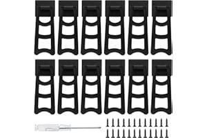 Rierdge Plastic Picture Frame Easel Back, 4” Black Frame Easel Back Stand, 12 Pcs