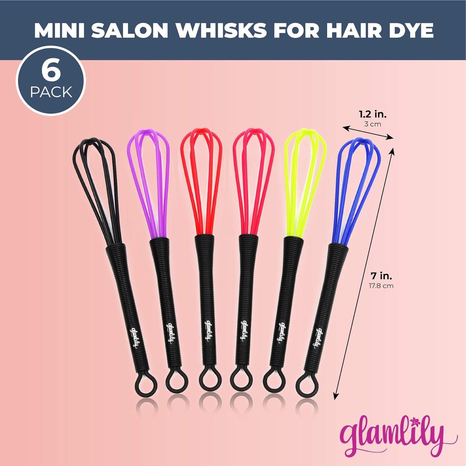 Mini Whisks for Hair Dye Color Mixing (7 x 1.2 In, 6-Pack) : Beauty
