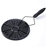 Parrilla para Arepas Colombianas, Enamel-Coated Iron Stovetop Grill | Handled Heat-Diffuser Plate, For Arepas, Flatbreads And Tortillas On Stovetops And Compatible Gas Burners