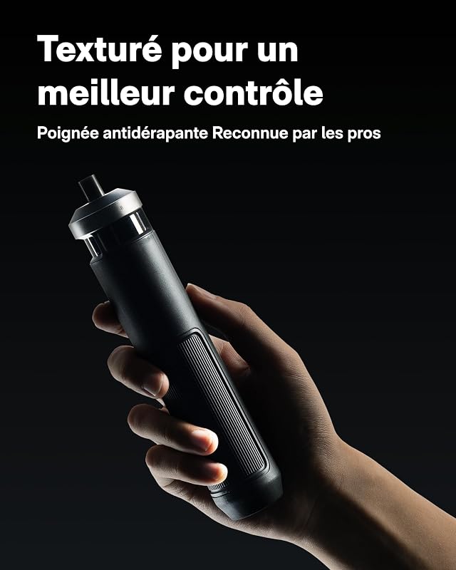 PixelDrive Tournevis électrique, 6 réglages de couple (0,5-6 N·m), 30 embouts 1/4'', LED, pour électronique et bricolage, cadeau homme
