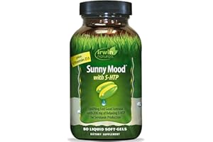 Irwin Naturals Sunny Mood with 5-HTP - 80 Liquid Soft-Gels - Supports Emotional Well-Being & Relaxation - 40 Servings