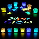 Rhea Arcas Glow in The Dark Powder, 180g Luminous mica Pigment Powder for Epoxy Resin, glo Fluorescent Dye for Art Painting, fine Art,DIY Crafts,Rocks,Slime and Theme Parties, Halloween 6 Color