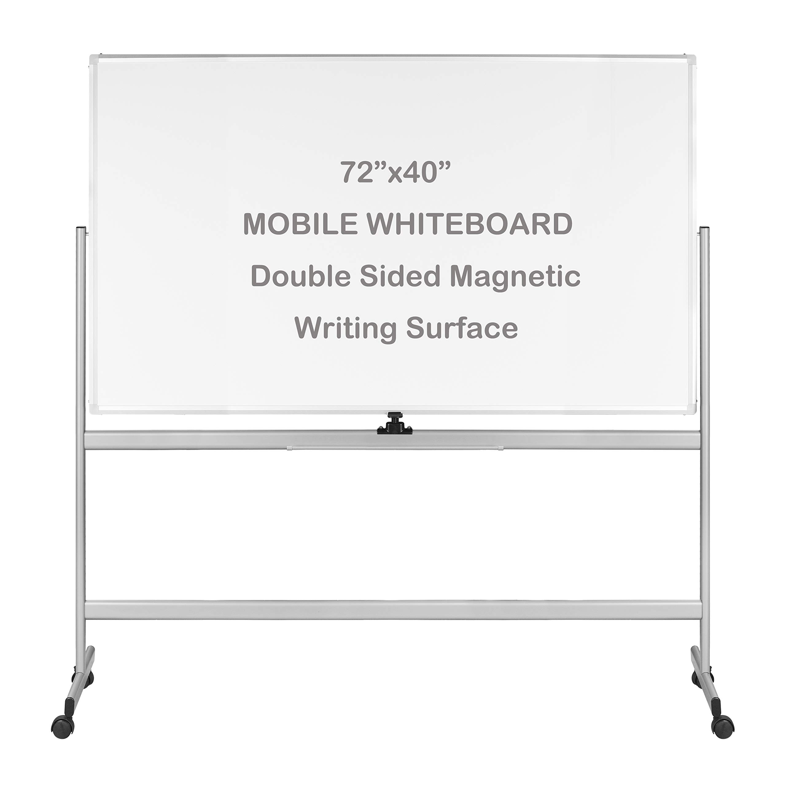 Photo 1 of INNOVART Mobile Whiteboard 72” x 40”, 360° Reversible Double Sided Magnetic Dry Erase Board with Portable Rolling Stand on Wheels, Easel Standing Board with Aluminum Frame