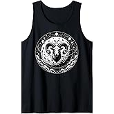 Aries Moon Astrology Sign With Ram And Lunar Landscape Tank Top