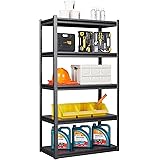 Fesbos Metal Shelving Garage Storage Shelves-Heavy Duty Storage Shelves for Garage Storage-5 Tier Utility Bakers Rack Basemen
