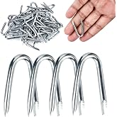 Steel Wire Fencing Staples 50Pcs Wire Staples Galvanized Fencing Staple U Shaped Nails 1.2'' Fence Post Staple for Wire Mesh &amp; Woven Fence