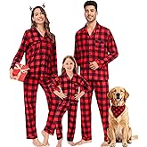 SWOMOG Matching Family Pajamas Christmas Pjs Long Sleeve Holiday Sleepwear Soft Loungewear