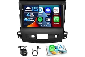 Inefala 4+64G Car Stereo for Mitsubishi Outlander 2007-2013 Radio CarPlay Android 15 9" Incell Touchscreen Android Auto Bluet