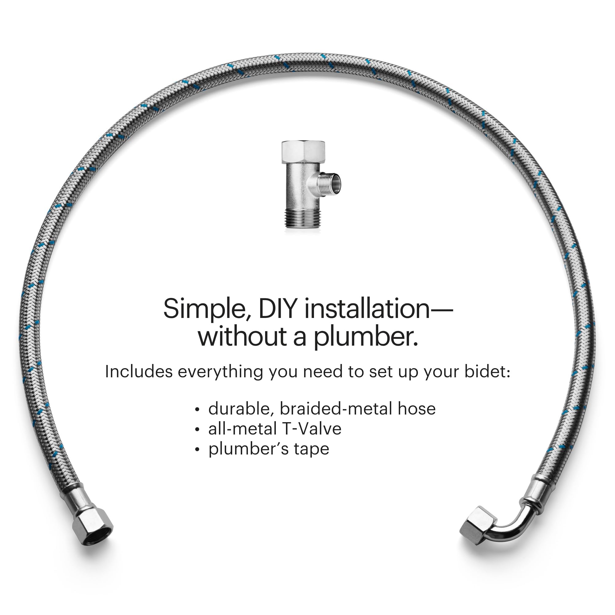 Brondell Bidet Toilet Seat Non-Electric Swash Ecoseat, Fits Elongated Toilets, White - Dual Nozzle System, Ambient Water Temperature - Bidet with Easy Installation