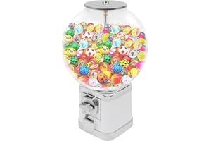 MARSYYDS Vending Machine, 1 Dollar Twister Ball Dispenser, Commercial Big Capsule Twister Ball Candy Vending Machine w/2 Keys for Amusement Parks Hypermarkets Parks & Game Halls (White)