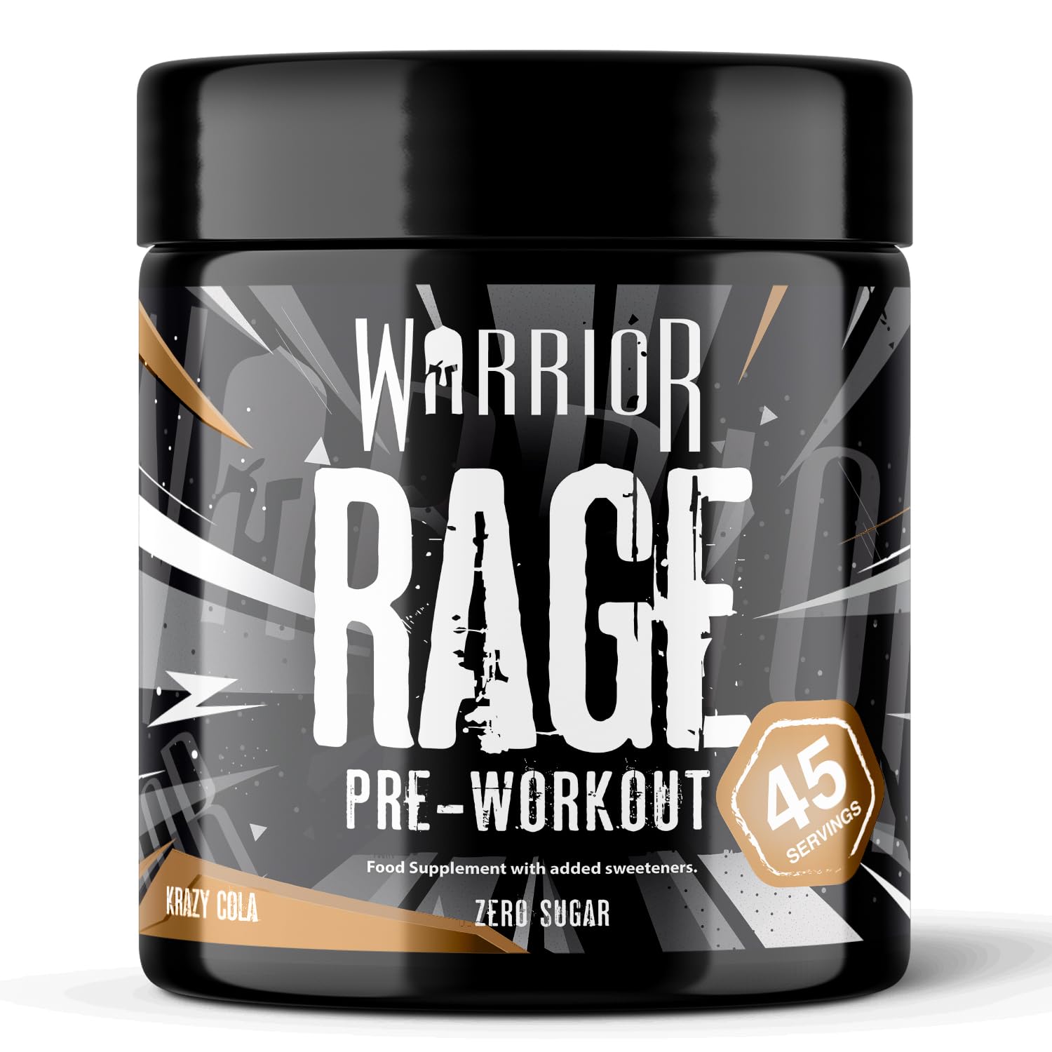 Warrior Rage Pre Workout Powder 392g (45 Servings) – 300mg Caffeine High Stim Energy Drink Supplement + Beta-Alanine, Creatine, BCAA, Taurine, Citrulline & Arginine AAKG for Muscle – Krazy Cola