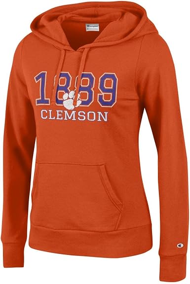 Amazon Com Champion Ncaa Womens Comfy Fitted University Fleece Hoodie Clemson Tigers Large Orange Clothing