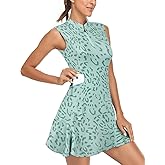 Tanst Sky Women's Golf Dress with Shorts Zip Up Quick Dry Sleeveless Pockets Tennis Workout Dresses