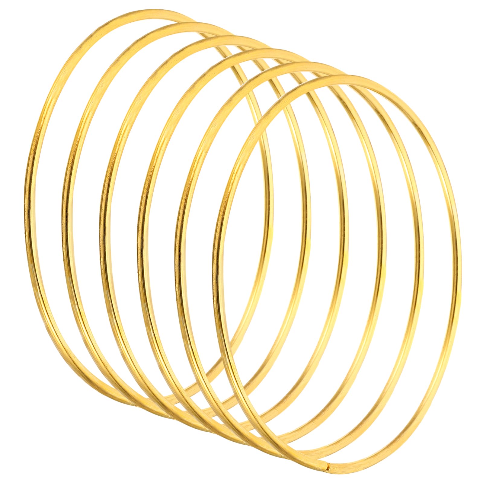 PATIKIL 3.9 Inch Dream Catcher Rings, 6 Pcs Metal Macrame Wreath Floral Round Ring Hoop for Christmas Decor Home Car DIY Craft Wedding Wall Hanging Decorations, Gold — image 1