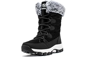HOBIBEAR Women's Waterproof Winter Snow Boots Lightweight Warm Faux Fur Lined Mid-Calf Booties