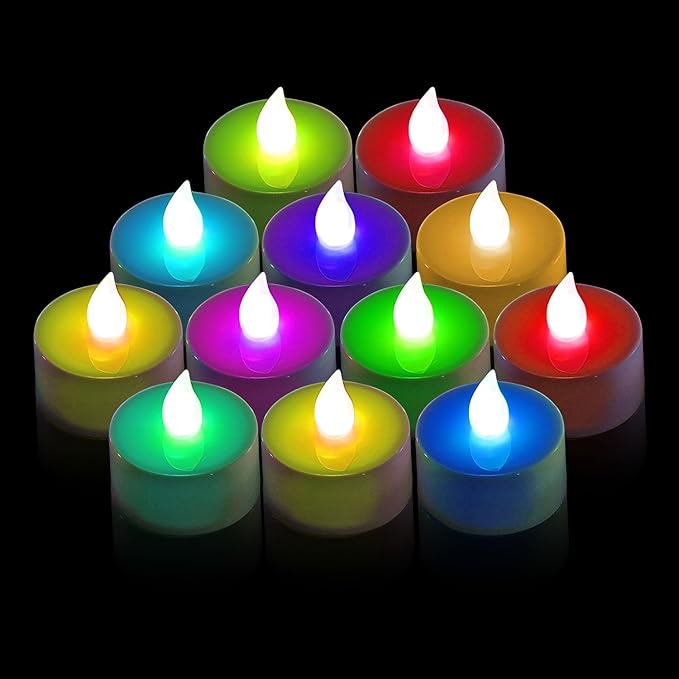 Sentik® 24 x Colour Changing LED Flickering Candle Set Battery Operated