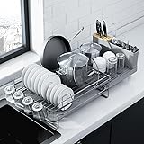 Kitsure Large Dish Drying Rack - Extendable Dish