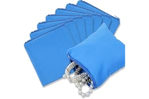 8 Pcs Zippered Silver Storage Bags Anti Tarnish Jewelry Zippered Pouches Jewelry Tarnish Cloth Pouches Microfiber Protector K