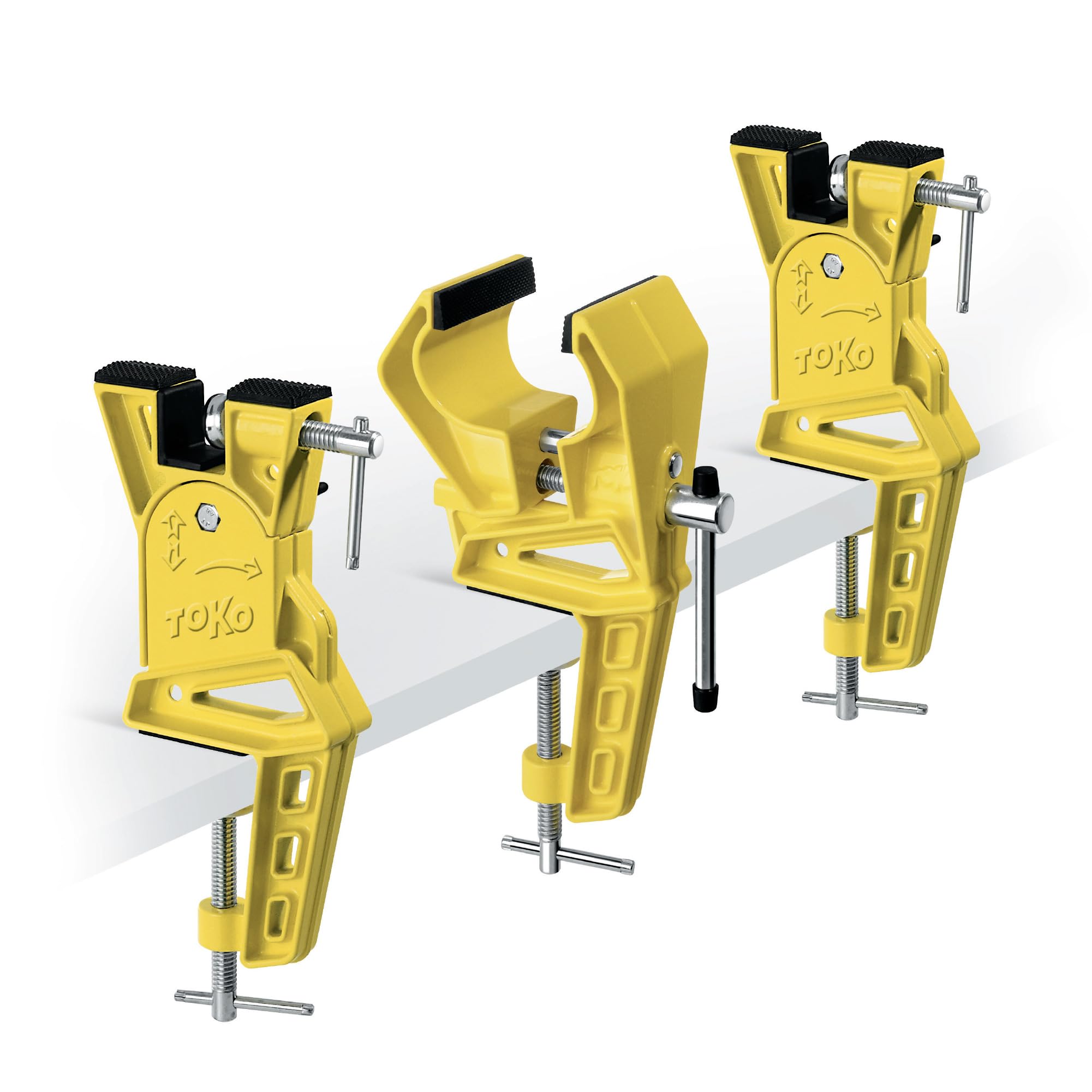 TOKO World Cup Alpine Ski Vise Grip for Tuning and Waxing - Secure No Slip Grip and Adjustable Angle for Edge Preparation - 3 Piece Set