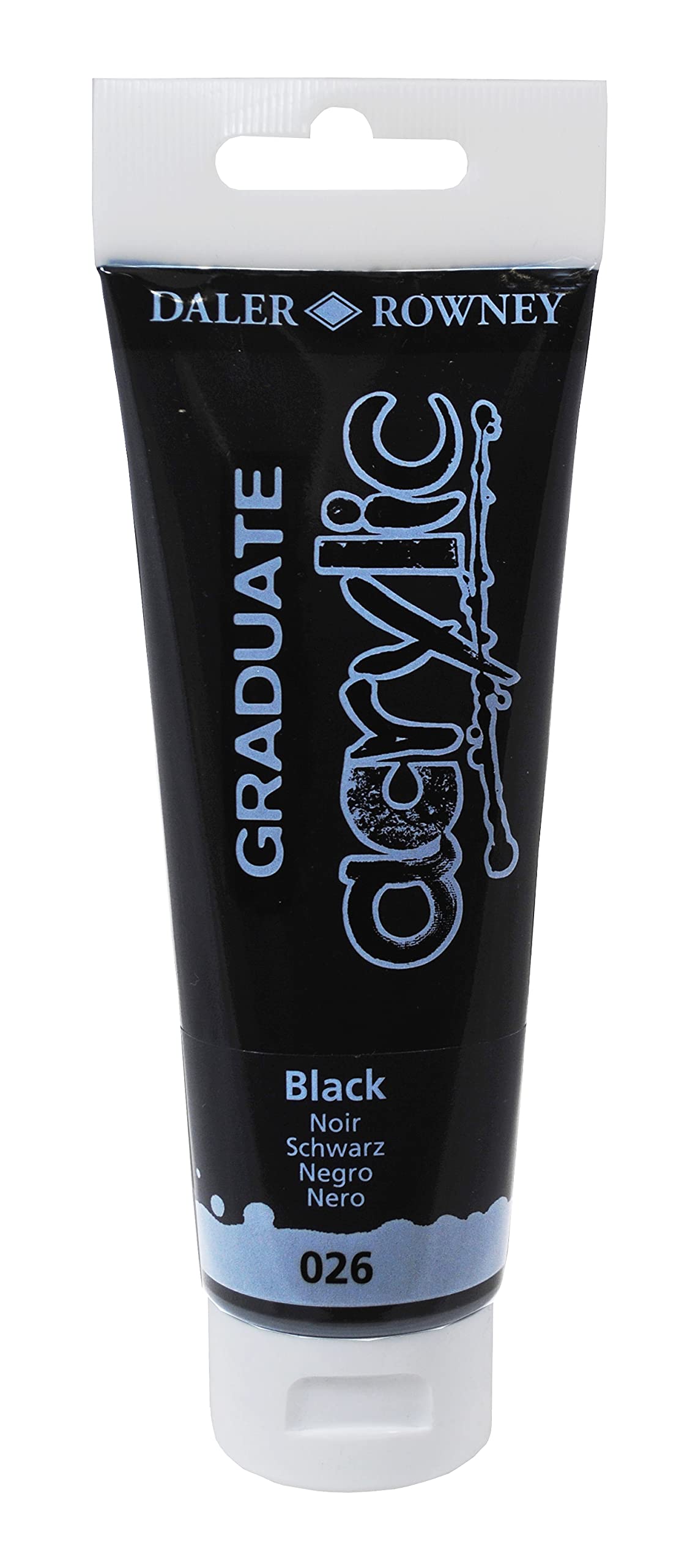 Daler-Rowney Graduate Acrylic Paint, Plastic Tube, 4oz - 120 ml, Black