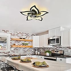 Low Profile Flush Mount Ceiling Fan with Lights 360