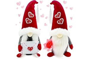 TEEKER Valentines Day Decor 2pcs Valentine Gnomes for Valentines Day Gifts Elf Dwarf Scandinavian Tomte Leprechaun Ornaments Home Tiered Tray Table Decor Valentines Day Decoration