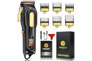 KIKIDO Hair Clippers for Men, Cordless&Corded Hair Clipper, Professional Barber Kit for Hair Cutting & Grooming Set, Mens Hair Clippers with LED Display
