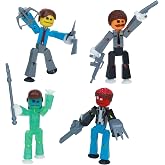 Zing StikBot Zombie Hunters Pack, Set of 4 Printed StikBots Collectable Figures, Includes 4 StikBots and Accessories, Stop Motion Toy for Kids Ages 4 and Up