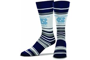For Bare Feet Collegiate University Striped Dress Socks, One Size Fits Most Footwear for Men Women Youth, Game Day Apparel