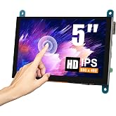 JUZITAO 5 Inch IPS LCD Touch Screen Display Panel Monitor 800&times;480 Capacitive Screen HDMI Monitor for Raspberry Pi 4 3B+ BB Black Windows 10 8 7 PC