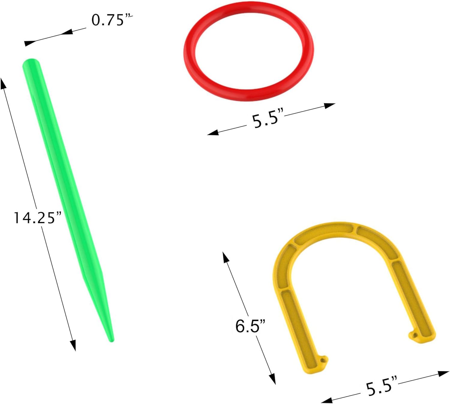 Hey! Play! 2-in-1 Horseshoe and Ring Toss – Outdoor Combo Two-Player Skill Game Set for Kids and Beginners – Picnic, Cookout, Beach and Backyard: Toys & Games