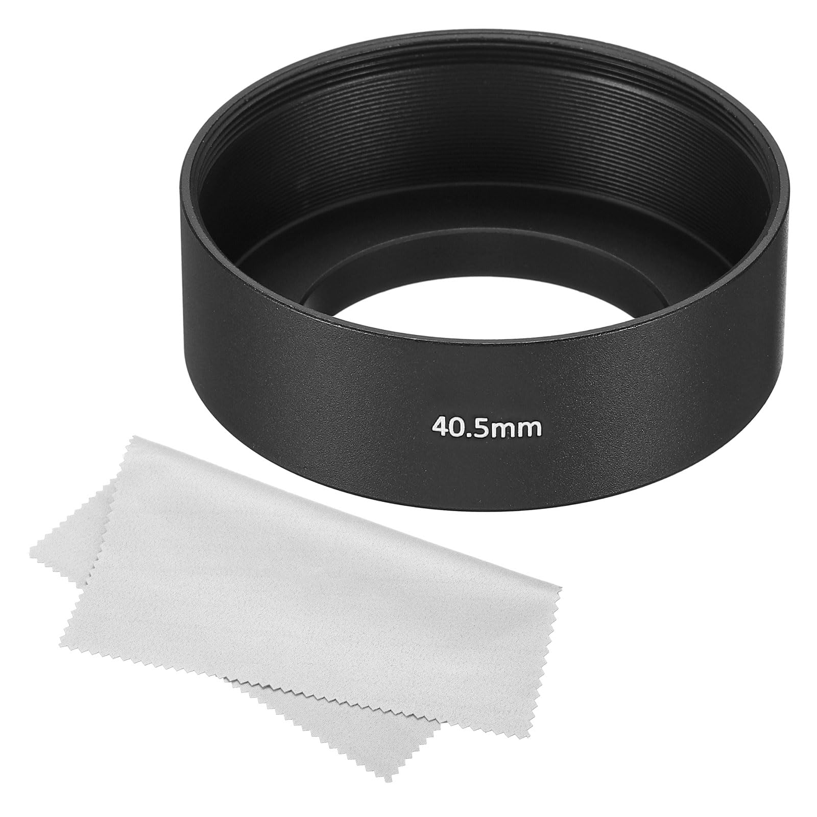 PATIKIL 40.5mm Lens Hood, Standard Focus Frosted Surface Anti-reflective Inside Hood with Cleaning Cloth for Camera Lens, Black for Nikon, for Fujifilm, for Pentax, for Leica