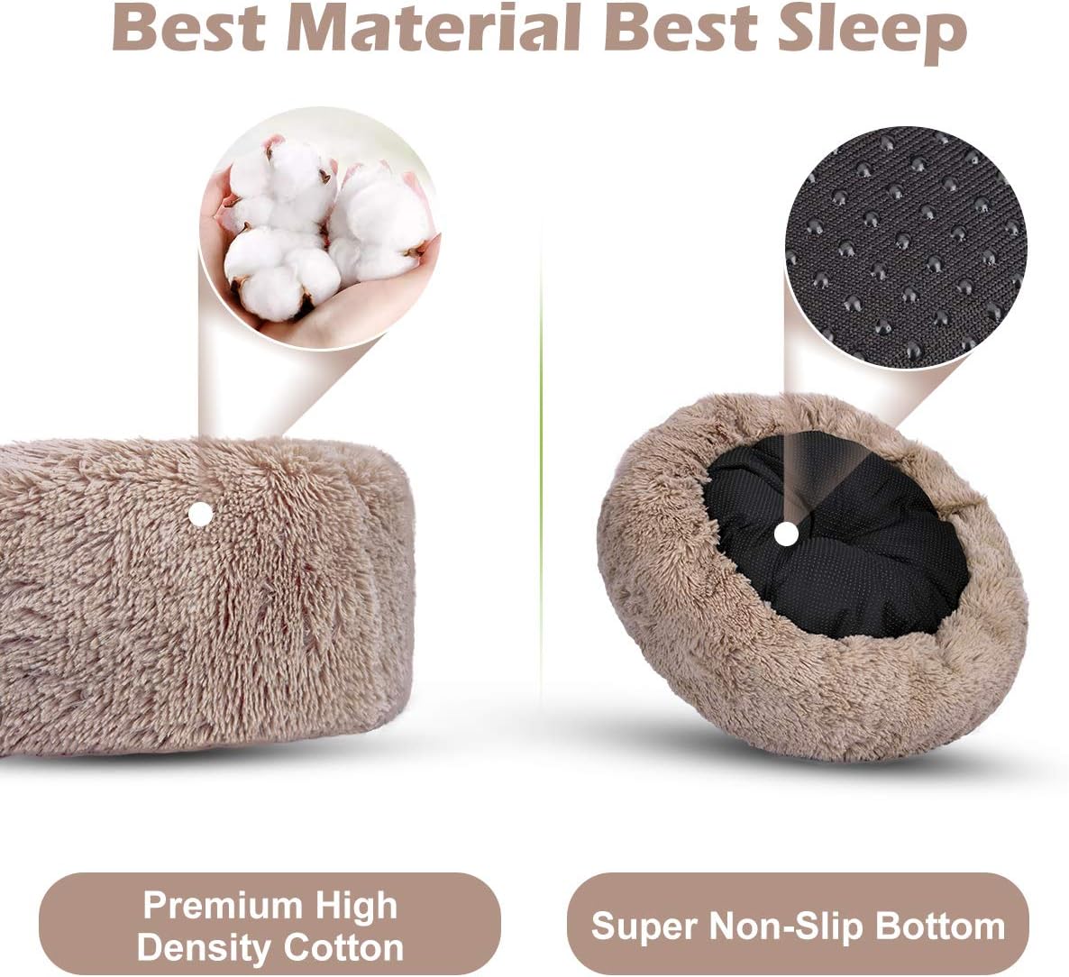 JOEJOY Dog Beds for Small Dogs, Soft Faux Short Plush Dog Beds, Cat Beds for Indoor Cats Pet Bed for Kitten Self Warming Winter Comfy Warming Puppy Beds for Small Dogs Washable : Pet Supplies