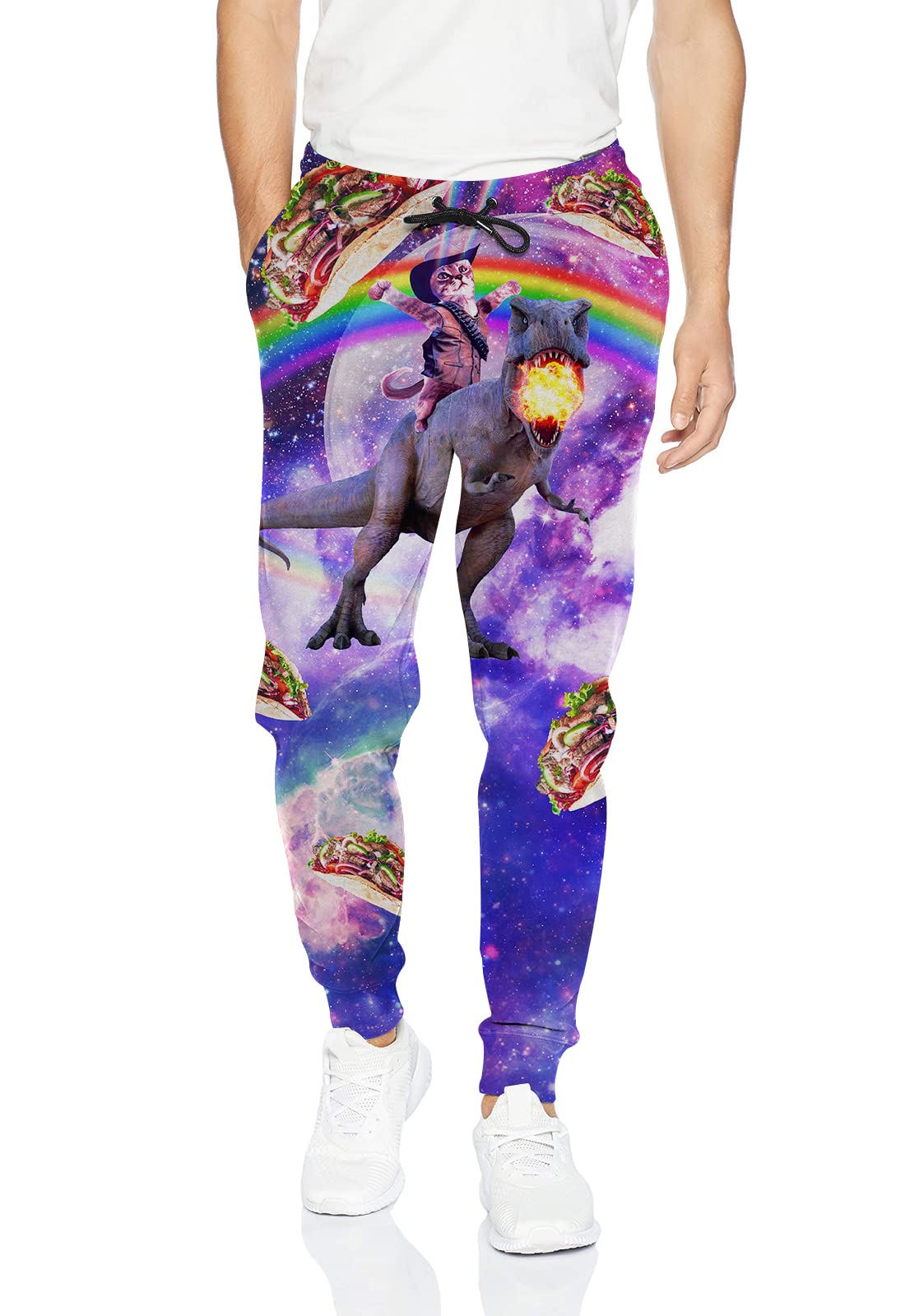 uideazone Sweatpants for Men Cat Graphic Joggers Pants Funny 3D Printed