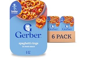Gerber Toddler Food, Spaghetti Rings in Meat Sauce, Mealtime for Toddler, 6PK