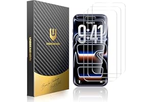 UNBREAKcable for iPhone 17 Pro Screen Protector 9H+ Hardness, 3-Pack Shatterproof Tempered Glass [Easy Installation Frame] [9