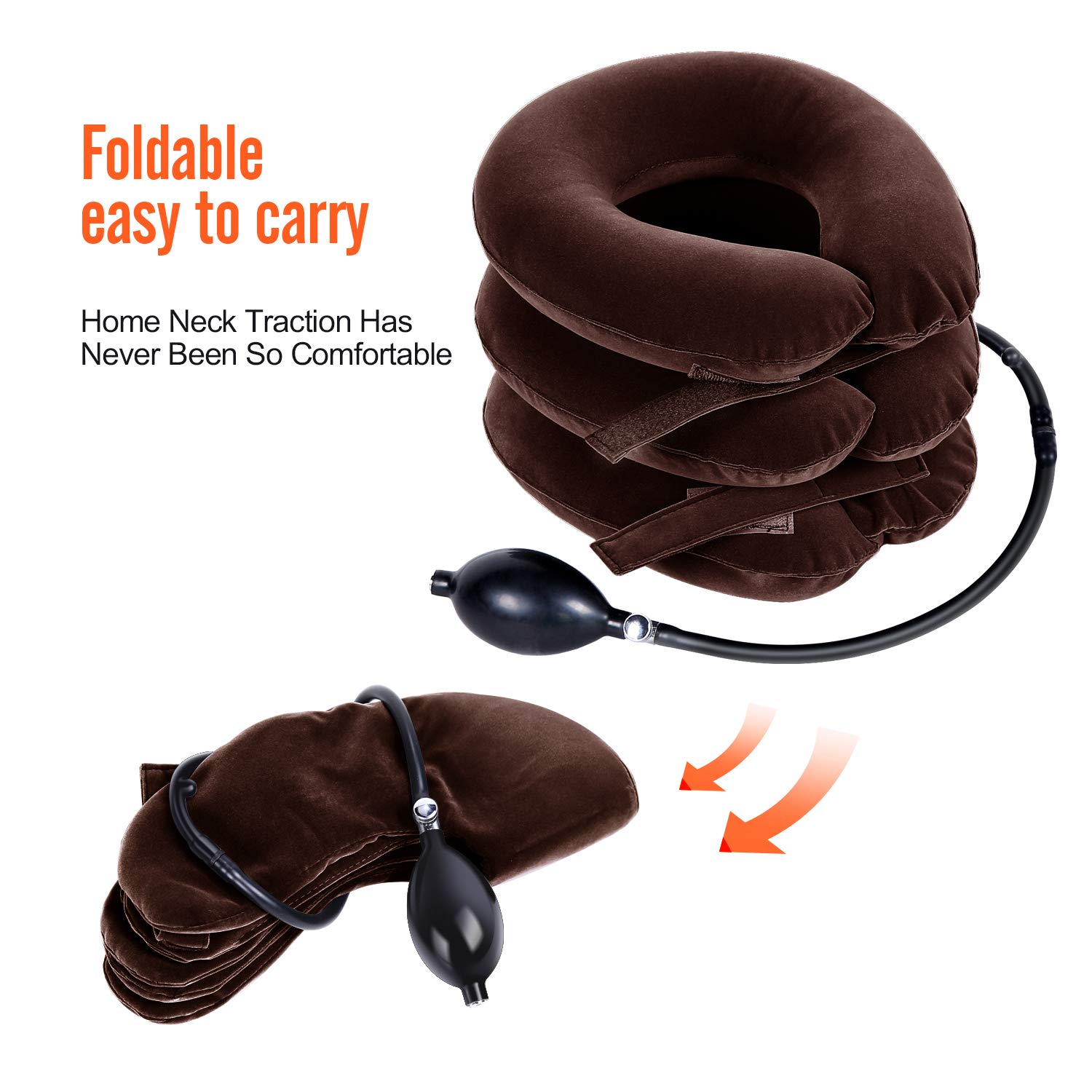 Ohuhu Neck Cervical Traction Collar Device For Neck Shoulder Back Head Pain Relief Inflatable Spine Alignment Pillow