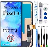 EFAITHLIFE for Google Pixel 8 LCD Screen Replacement TFT Incell LCD Display Touch Screen Display Assembly Repair Kits with Frame GKWS6, G9BQD, GA04851-US, GZPFO, GPJ41 (NO Fingerprint)