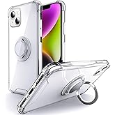 Silverback for iPhone 14 Case Clear with Ring Kickstand, Protective Shock -Absorbing Bumper Shockproof Phone Case for Apple iPhone 14 6.1'' - Clear