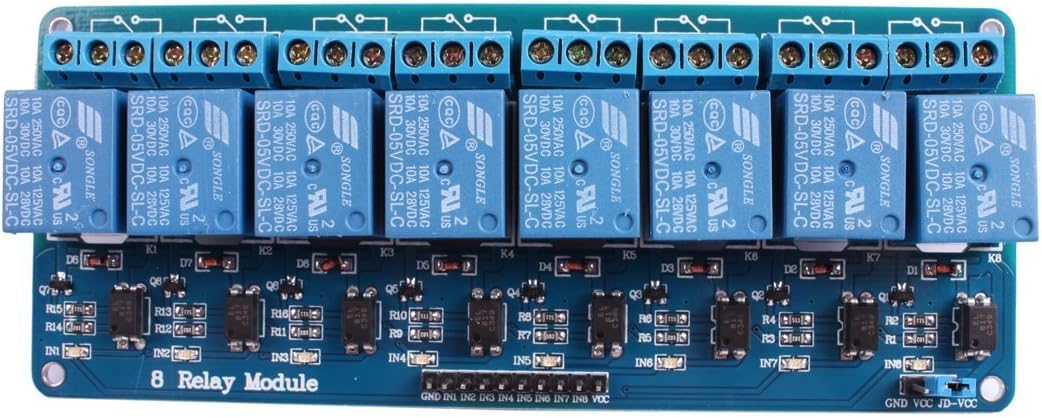 ELECTRADE 8 Channel and 5 V Relay Plastic Control Panel Module with Optocoupler for Arduino (Blue)