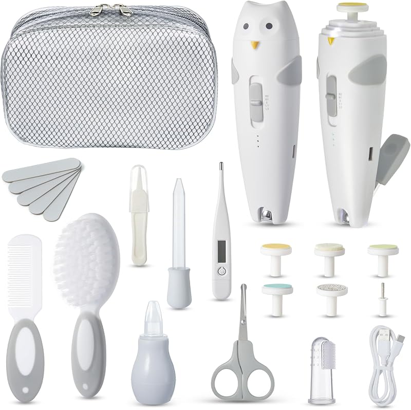 Lictin 26 in 1 Baby Care Kit Rechargeable Nail Trimmer Auto Light